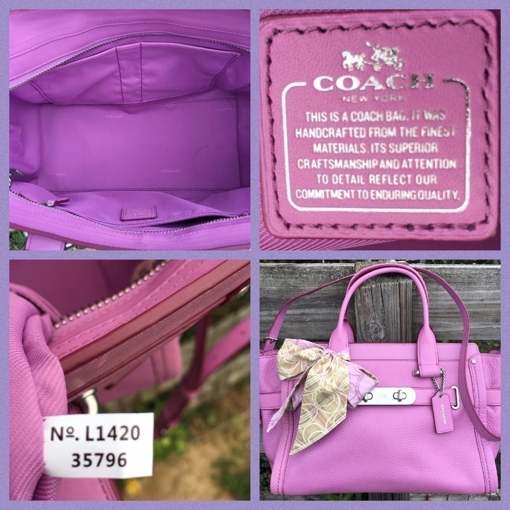 Coach Puce Purple Swagger 37 Bag - Picture 6 of 7